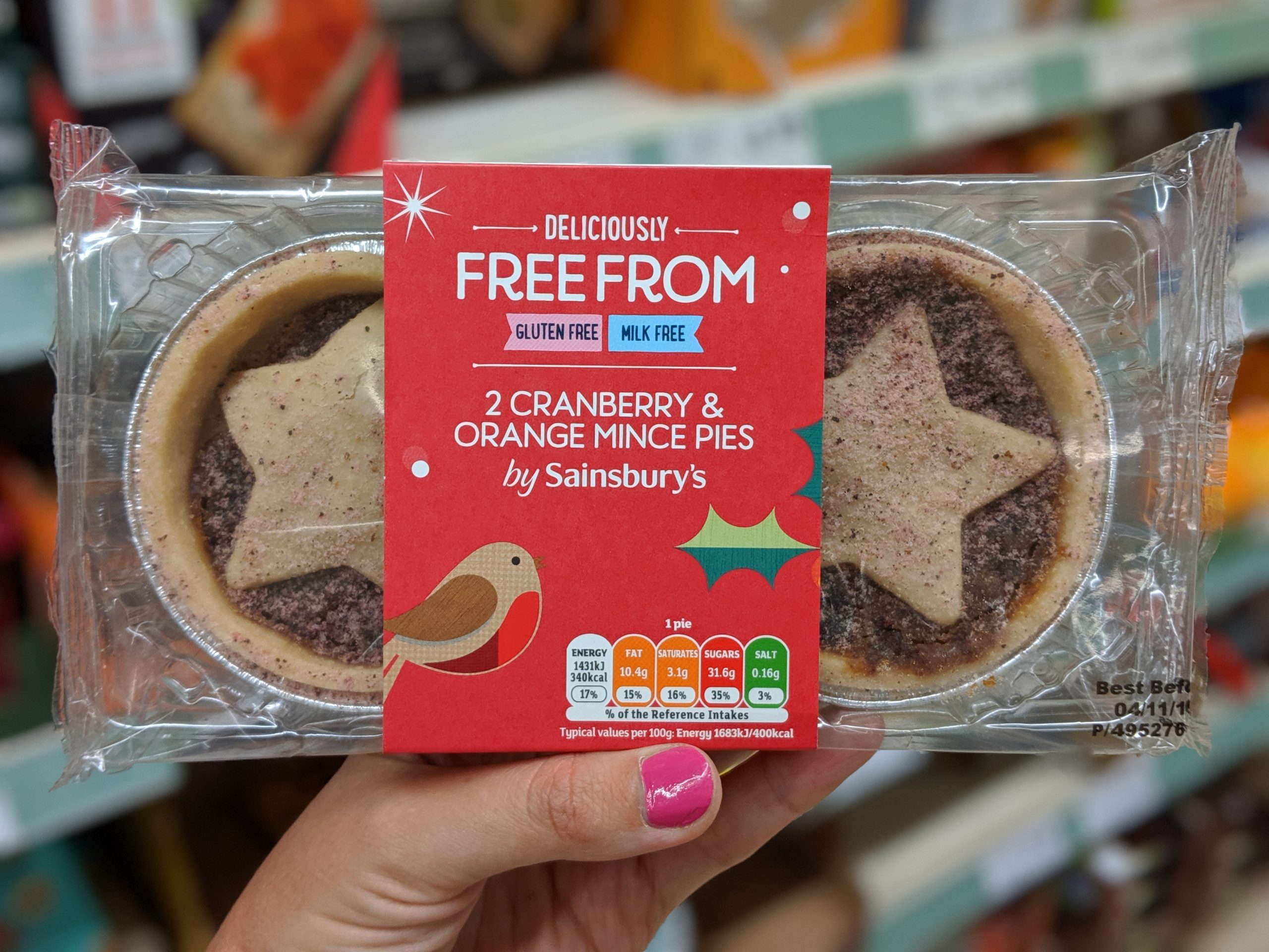 20 Gluten Free Mince Pies 2019 - Sainsburys Gluten Free Mince Pies cranberry and orange