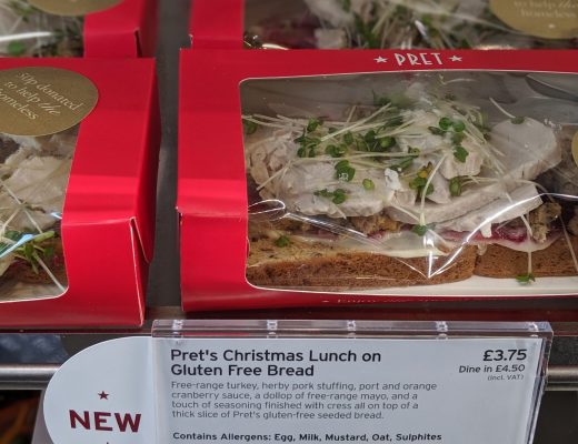 Pret Christmas Lunch on Gluten Free bread