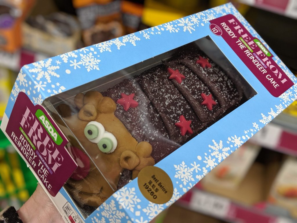 25 Gluten Free Desserts for the Festive Season - roddy the reindeer cake asda free from