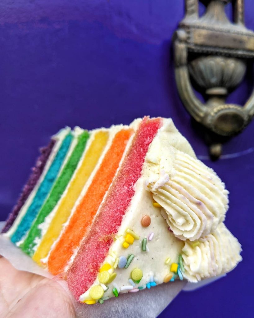 gluten free london rainbow cake vida bakery