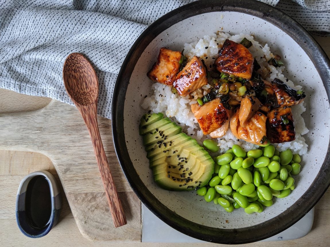 Teriyaki Salmon Sushi Bowl Recipe My Gluten Free Guide