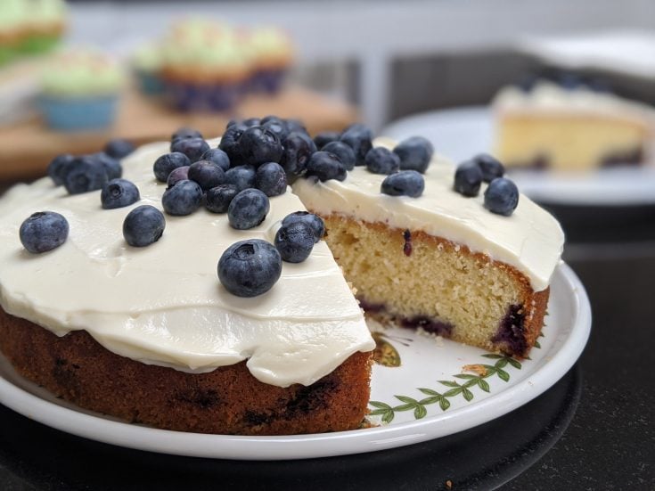 Blueberry Cake with Cream Cheese Frosting (Gluten Free)