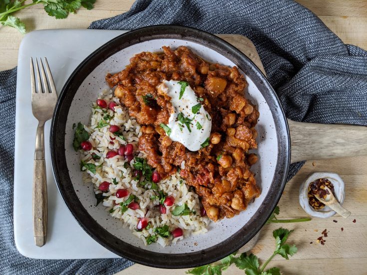 Moroccan Beef & Apricot Tagine with Jewelled Rice (GF, DF)