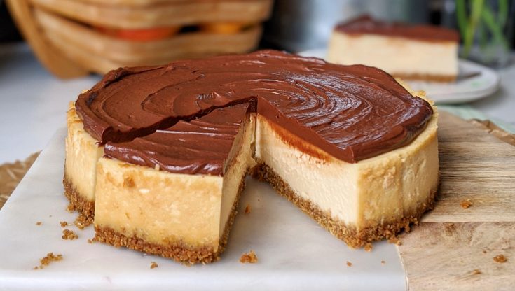 Choco-Vanilla New York Baked Cheesecake