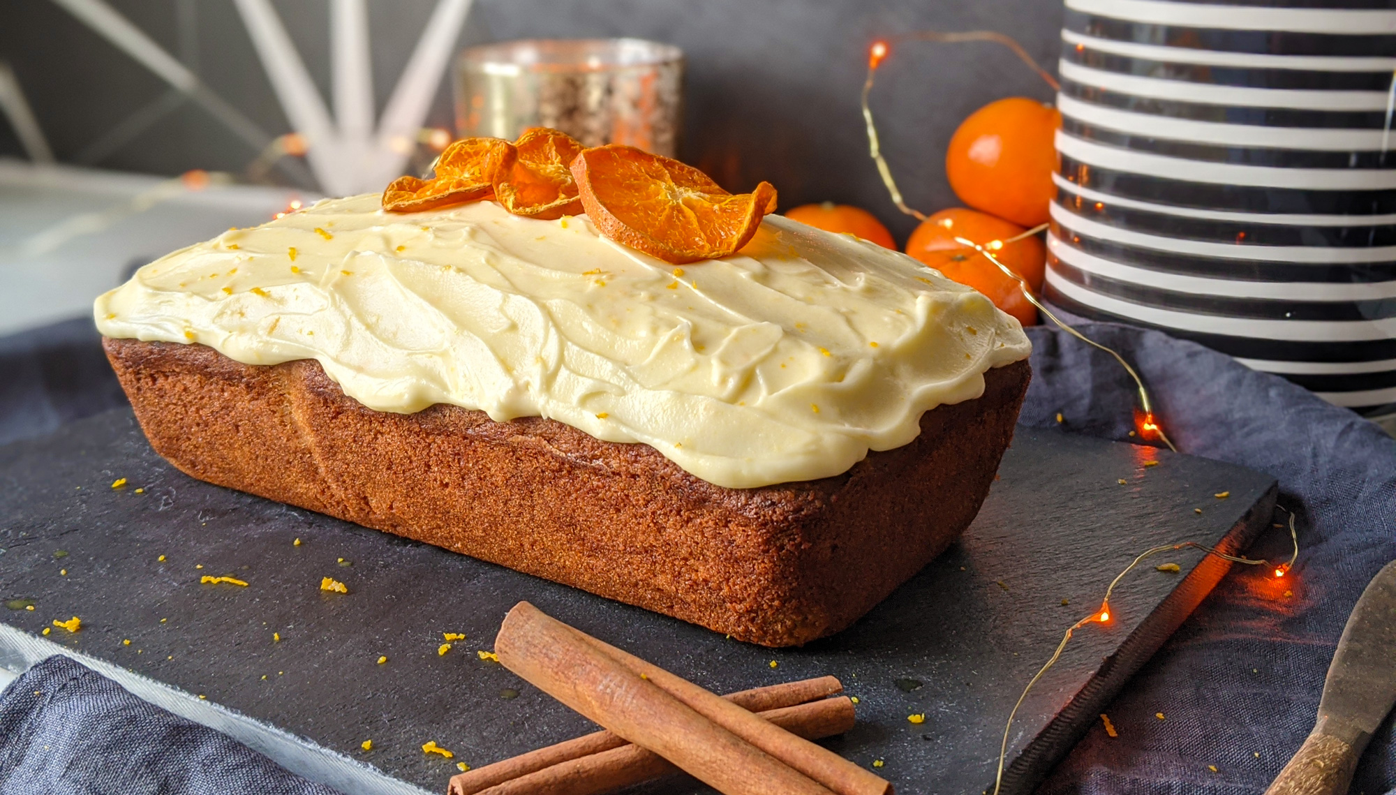 Spiced Orange Loaf Cake with Mascarpone Frosting (Gluten Free Recipe)