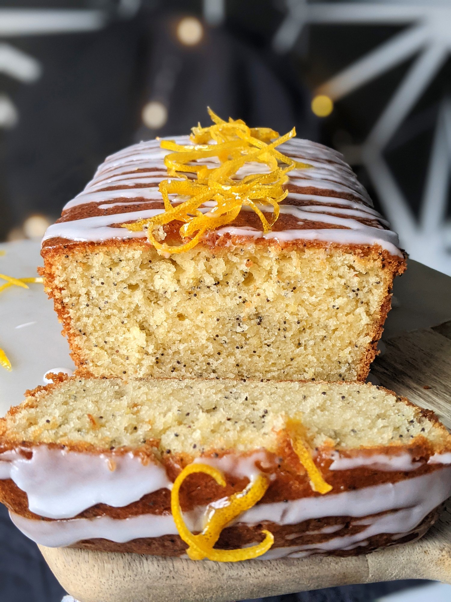 Zitronen-Mohn-Nieselregen-Laib-Kuchen (GF)