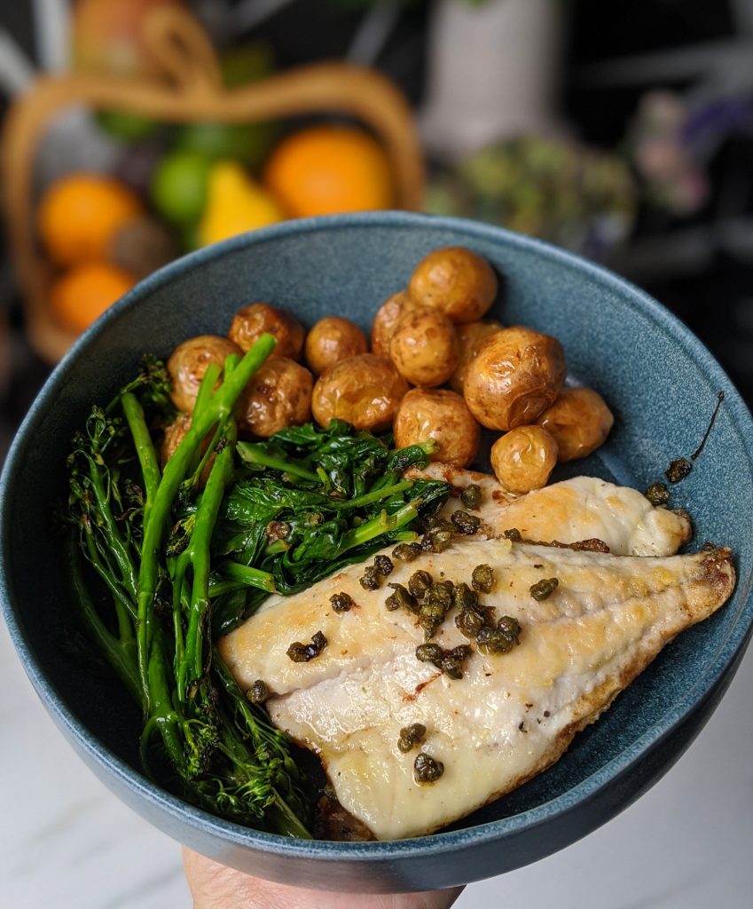 pan fried sea bream with lemon caper butter