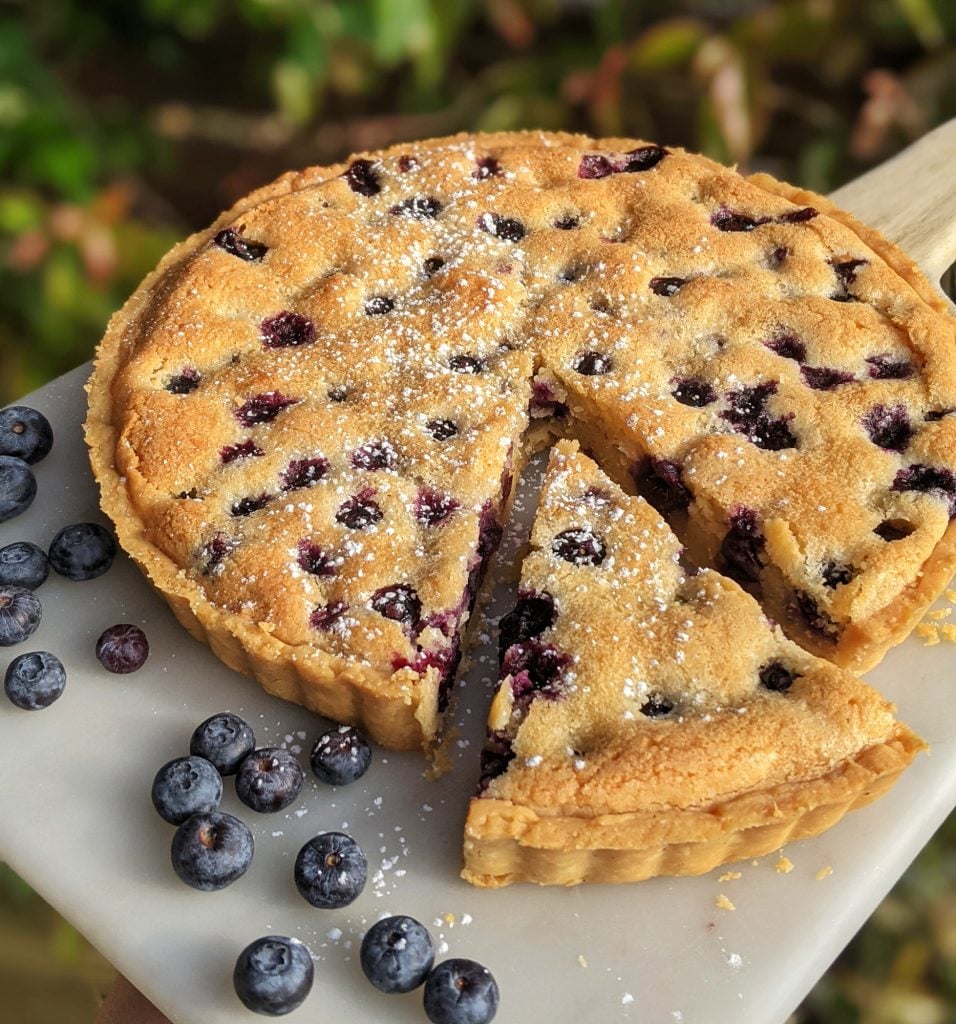 gluten free blueberry frangipane tart