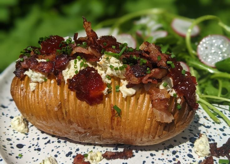 Boursin & Bacon Hasselback Baked Potato (GF)