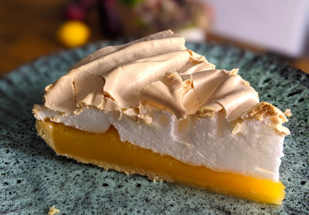 slice of gluten free lemon meringue pie