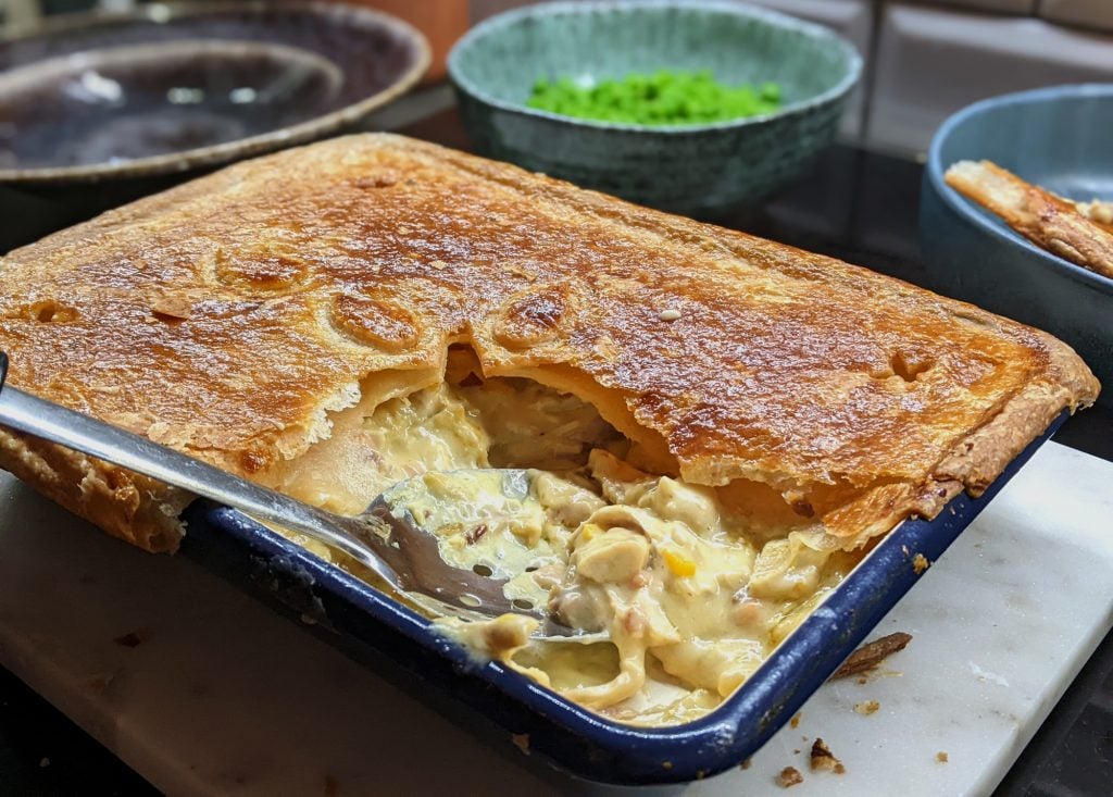 gluten free chicken puff pastry pie