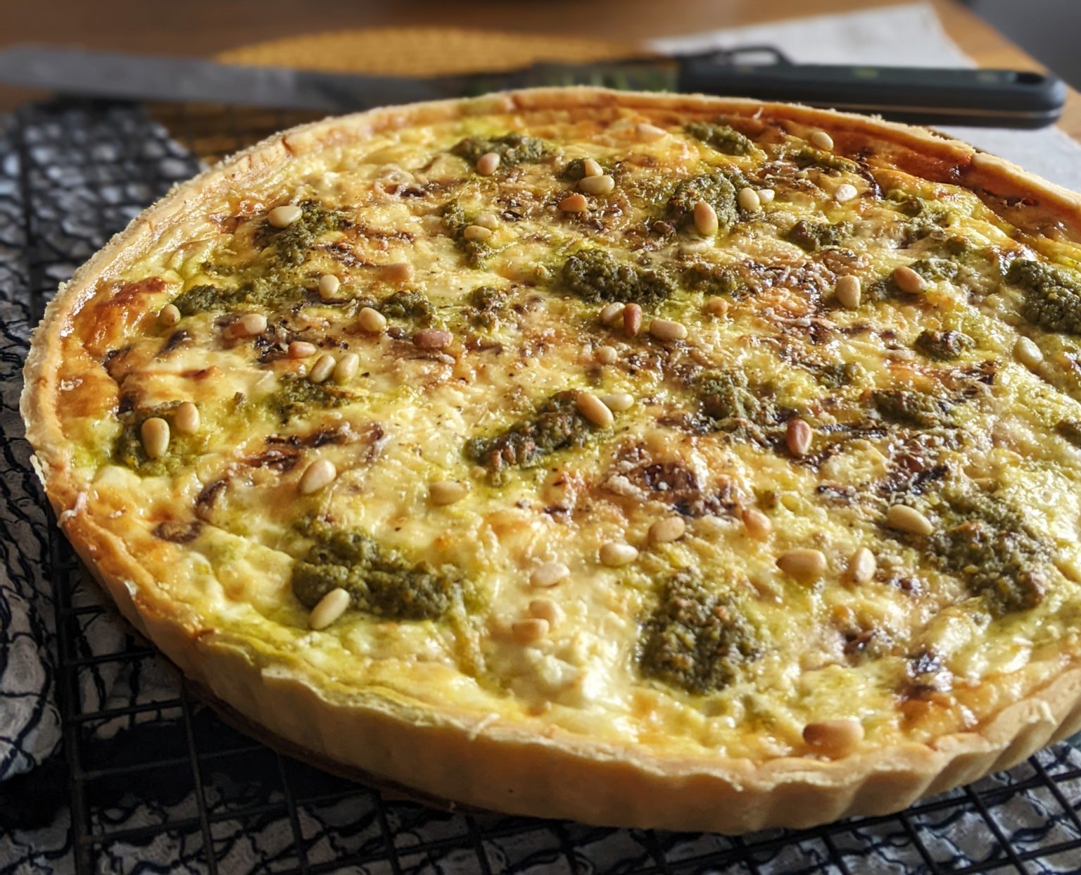 Feta, Red Onion & Pesto Quiche Recipe (GF)