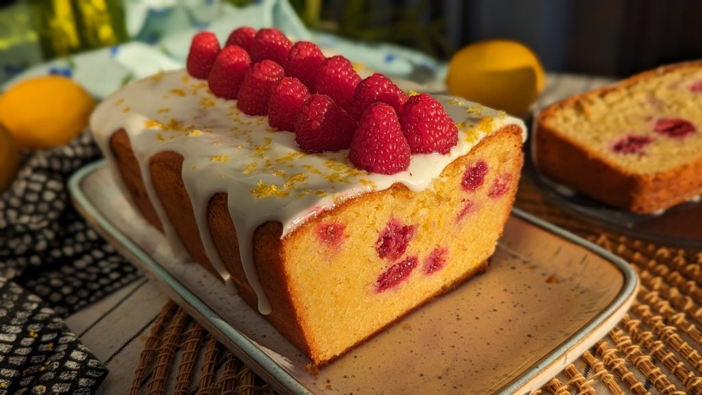 recipe for Gluten Free Lemon & Raspberry Loaf Cake