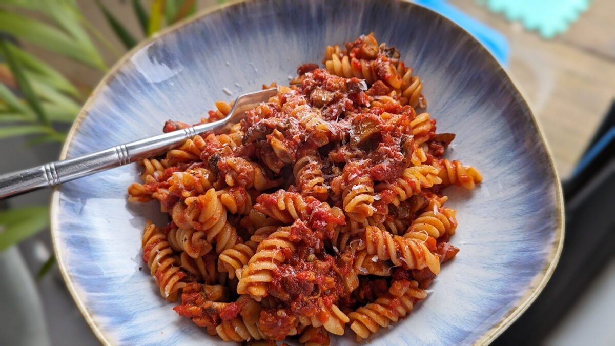 Bacon, Mushroom & Tomato Pasta (GF)