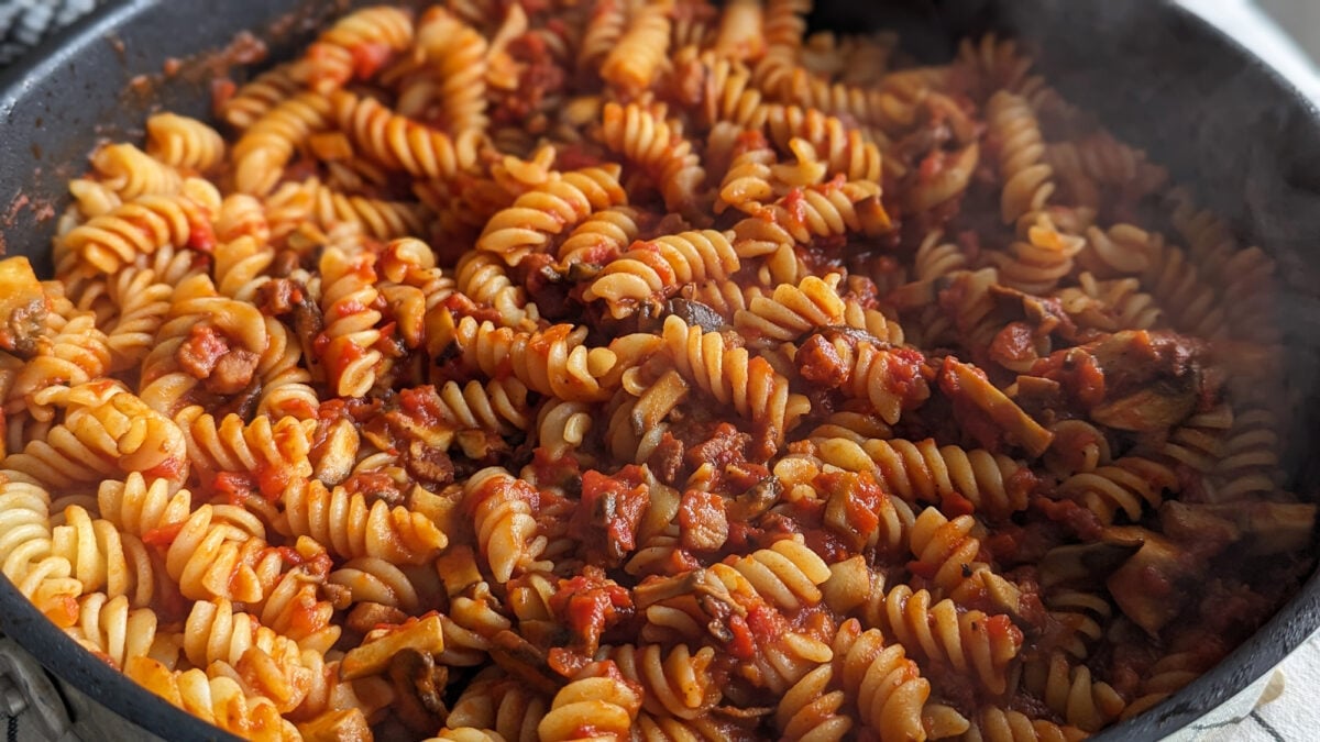 Bacon, Mushroom & Tomato Pasta (GF)