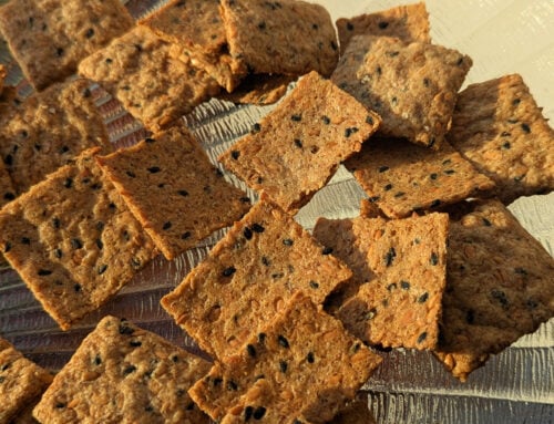 Gluten Free Sourdough Discard Crackers – with Linseed, Sesame & Parmesan