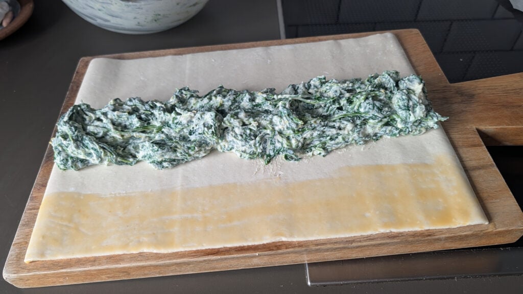 making a gluten free spinach & ricotta wellington