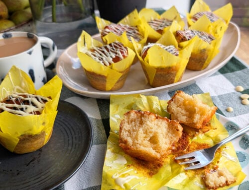 Gluten Free White Chocolate & Passion Fruit Drizzle Muffins